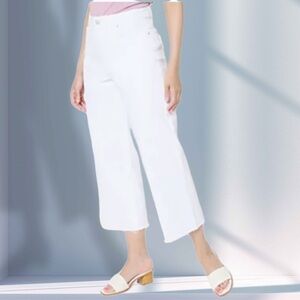 New Me by Jennie Garth White Wide Leg Crop Denim Pants / Size 14